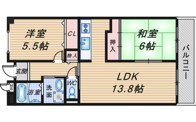 グレイシアス豊中の間取り