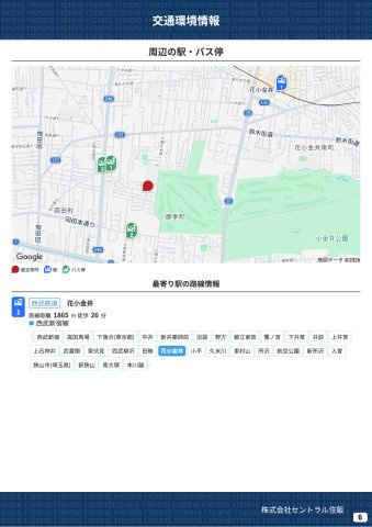 小平市鈴木町１丁目３期Ａ号棟の周辺|本物件の生活に必要な施設を地図上に一覧にしました。徒歩10分以内程度の近隣施設です。