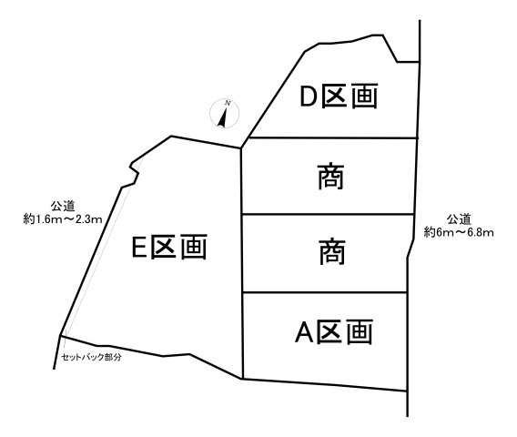 半田市亀崎常盤町2丁目　全5区画　D区画の区画図|全5区画分譲地☆