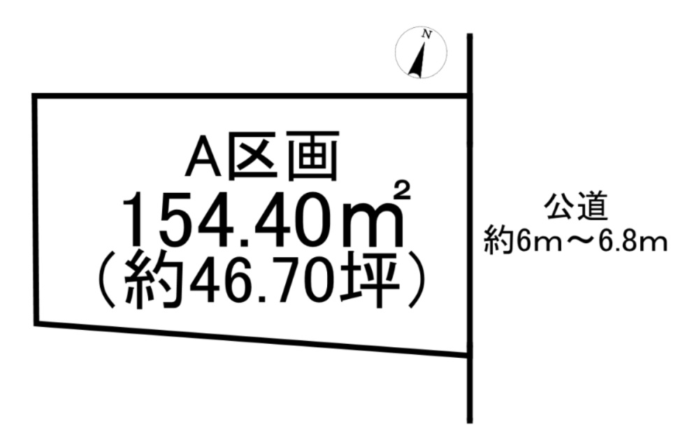 半田市亀崎常盤町2丁目　全5区画　A区画の土地図|A区画　敷地面積約46坪♪