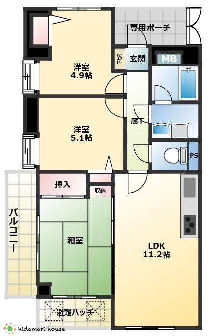 ライオンズマンション上尾原市第2の間取り|3LDK