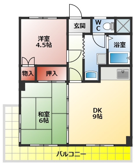 サンライズ成田の間取り|２ＤＫの間取り