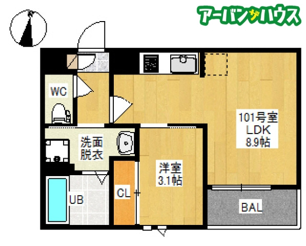 GRANDTIC 下伊福西町の間取り