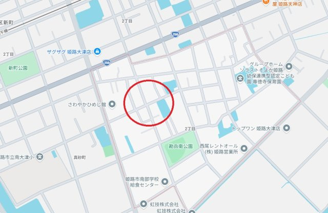 姫路市大津区勘兵衛町2丁目　　　山陽電鉄「平松駅」徒歩16分の地図