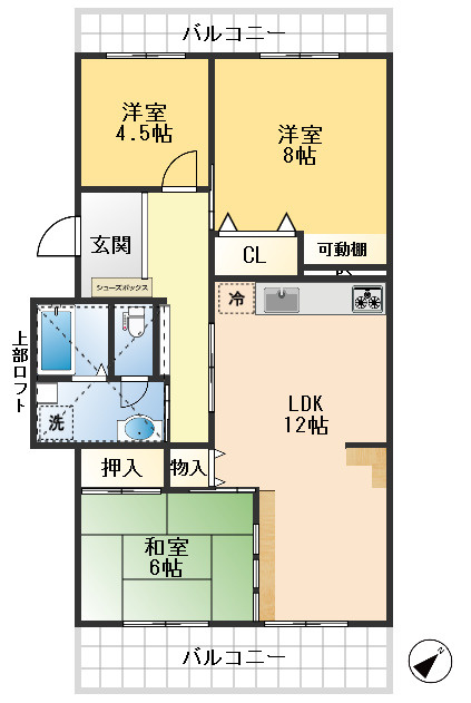 千里緑丘第3　9号棟の間取り