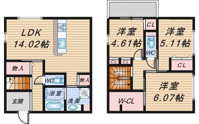 サクラビレッジ豊中本町Ｂ棟の間取り