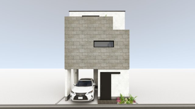 【外観パース】 | 【限定1区画】　誰もが羨むアドレス「広尾1丁目」　売土地 | 【車庫付き】参考プランの完成予想パースです。