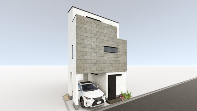 【外観パース】 | 【限定1区画】　誰もが羨むアドレス「広尾1丁目」　売土地 | 【車庫付き】参考プランの完成予想パースです。