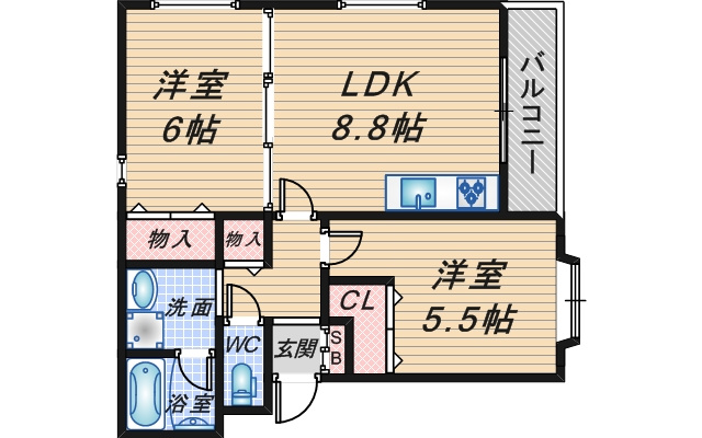 サニーコート小曽根の間取り