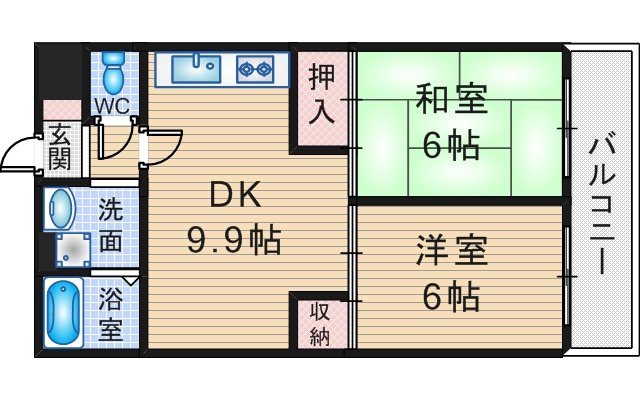 フリーデ豊中の間取り