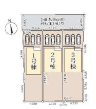 加須不動岡　新築一戸建て　01　リーブルガーデンの区画図|全3棟