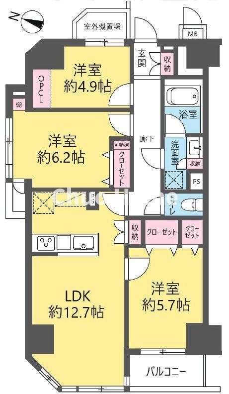 亀有ガーデンハウスの間取り|南西向き・角部屋住戸につきまして日当たり・通風良好。新規リノベーションマンション。安心のアフターサービス保証付きですのでご購入後も安心して暮らせます。