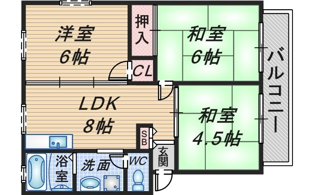 サンライズ曽根西ハイツの間取り