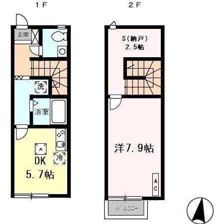 リースランド古賀島B棟の間取り