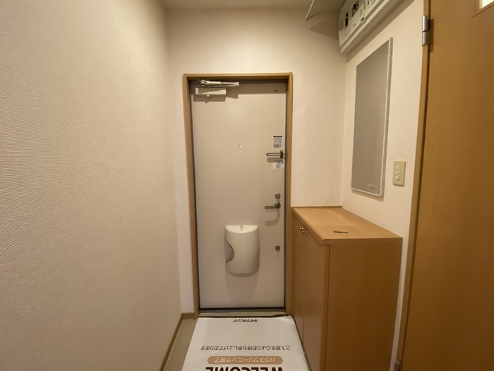リースランド古賀島A棟の玄関