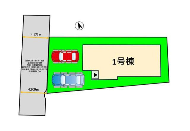 福岡市南区屋形原3丁目第4-1棟（1号棟）の区画図|配置図