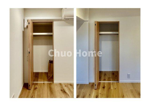 中銀上野パークマンシオンの収納|居室にはクローゼットを完備し、自由度の高い家具の配置が叶うシンプルな空間です。お子様の成長と必要になる子供部屋を与えるにはぴったりの間取りですね。