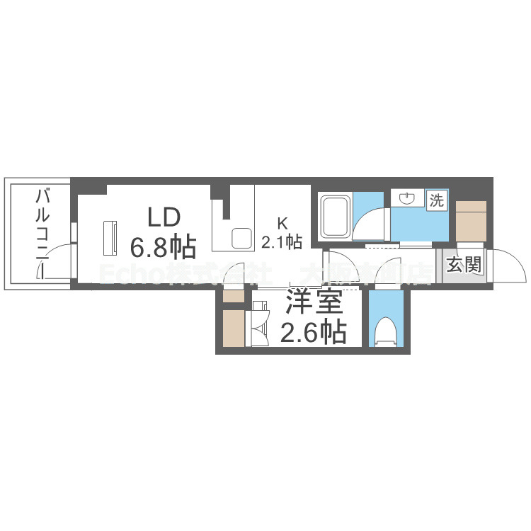 K-COURT谷町四丁目の間取り