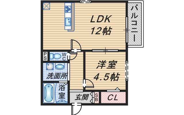 シャルマンコート豊中の間取り