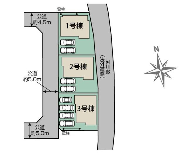 平塚市入野新築戸建て　3号棟の区画図|区画図「平塚市入野新築戸建て」