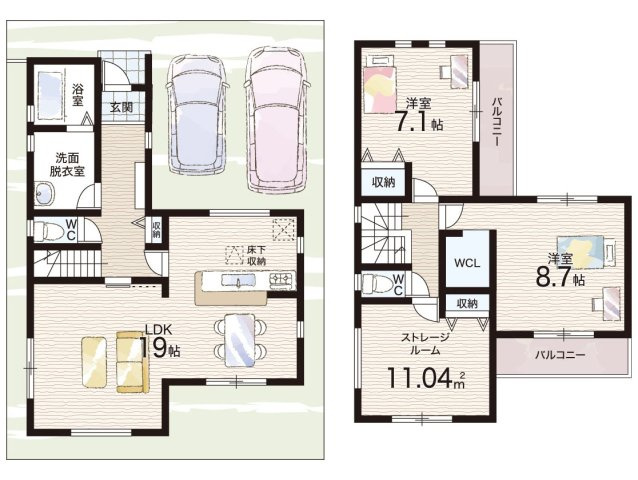 ■枚方市伊加賀寿町　新築一戸建ての間取り|1号地