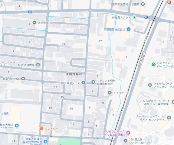 枚方市伊加賀寿町　新築一戸建ての地図