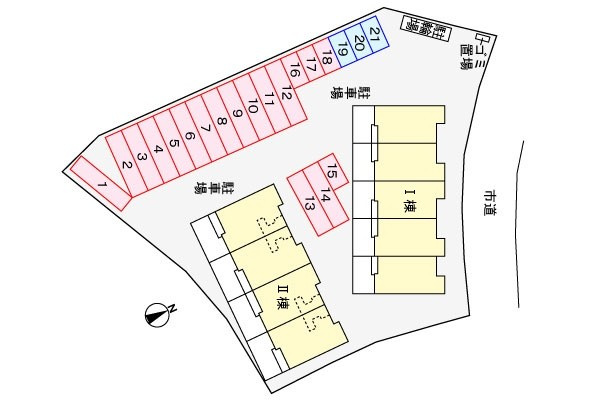 リヴァー サイド フラット Ⅰの区画図