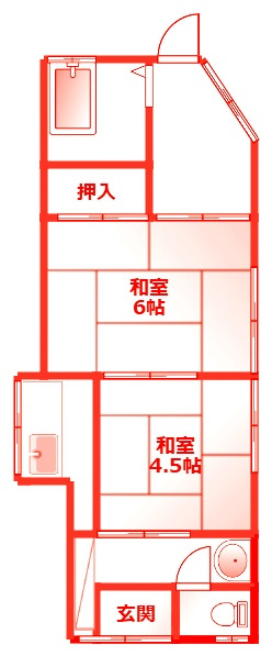 横須賀市船越町４丁目の一戸建ての間取り