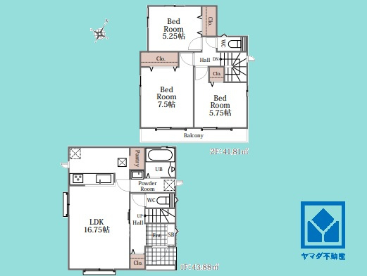 尼崎市田能４丁目の間取り|3LDK、土地面積90.01平米、建物面積85.69平米、木造サイディング貼アスファルトシングル葺2階建。2026年9月下旬完成予定。