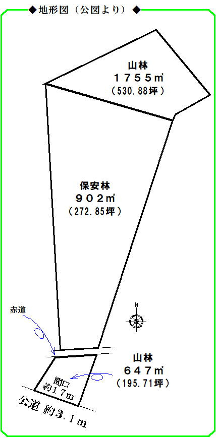 瑞浪市日吉町字西山の土地図