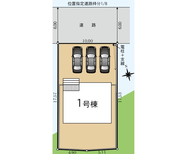 新築戸建　富士市北松野第４　全1棟　1号棟の区画図