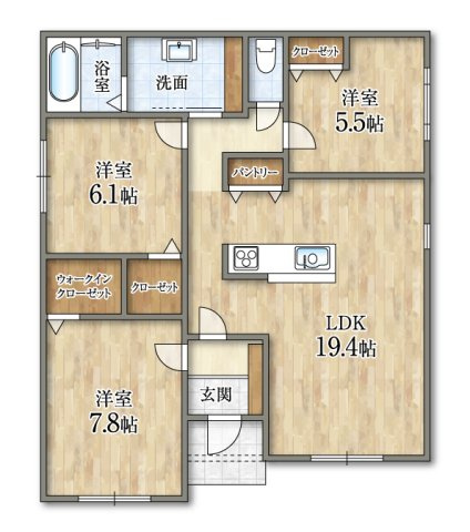 重根東2丁目Ⅱ　2号地　【土地＋建物参考プラン】の参考プラン|【参考プラン例】