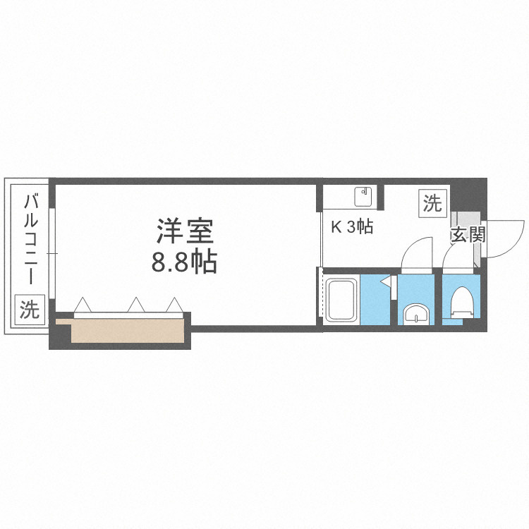 大阪市港区三先１丁目の賃貸マンションの間取り