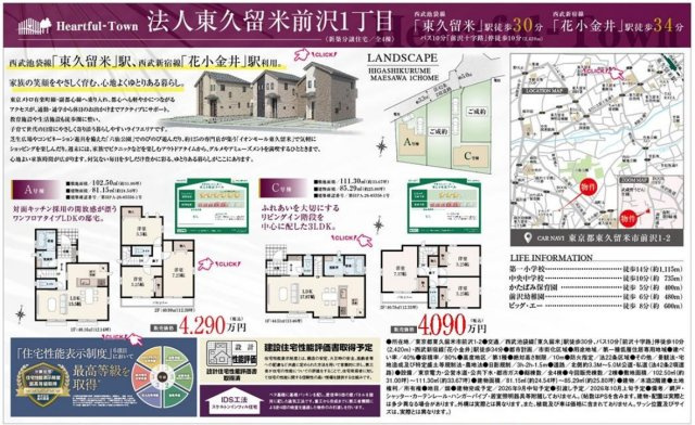 【Heartfull Town】東久留米市前沢１丁目のその他|〇本物件の売主が作成した販売用図面です〇