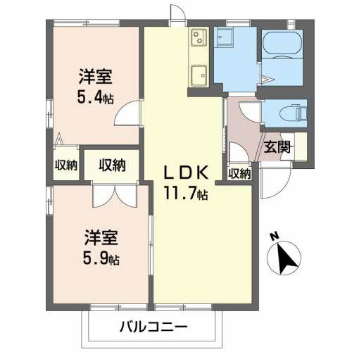 【間取り】 | ラプランタン　B