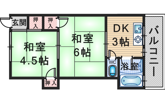 ハイツ朝日の間取り