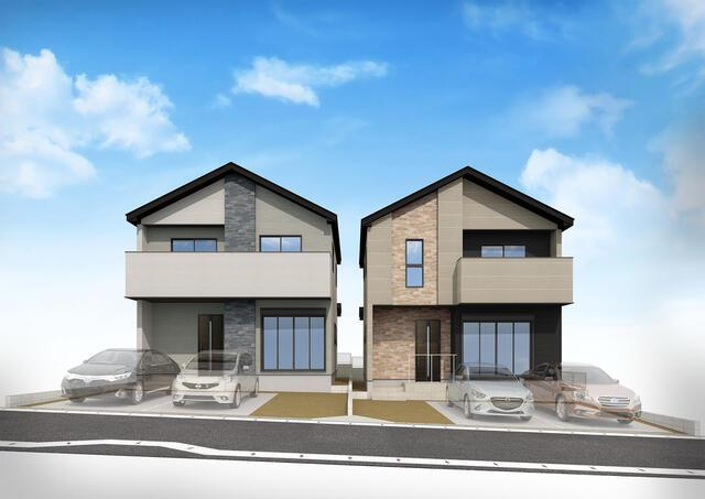 福岡市東区八田３丁目の新築一戸建の外観パース| 