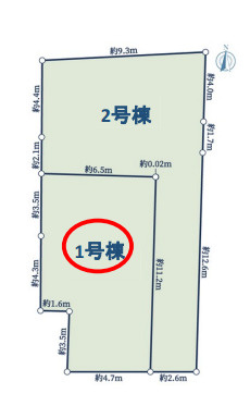 鎌倉市台４丁目　新築戸建　全２棟１号棟の区画図
