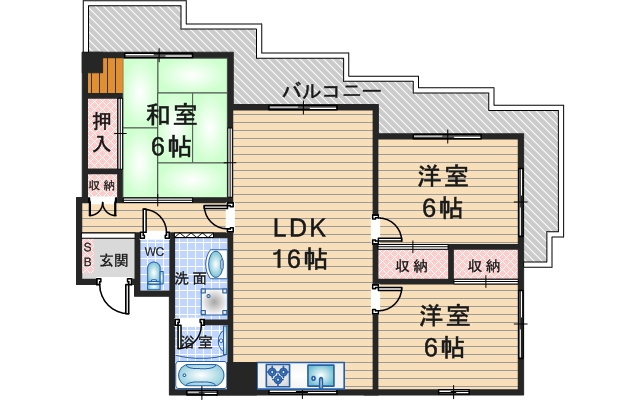 中桜塚4丁目マンションの間取り