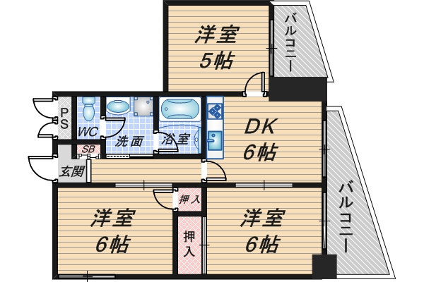 シャンティー豊中の間取り