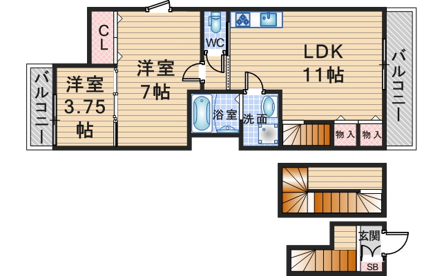 G MAISON 豊中蛍池の間取り