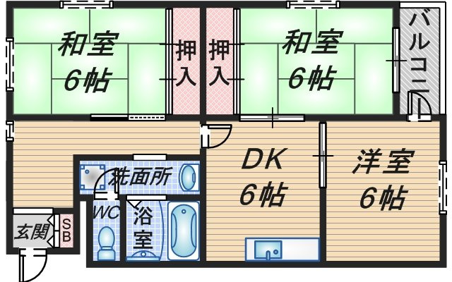 スカイハイツ曽根の間取り