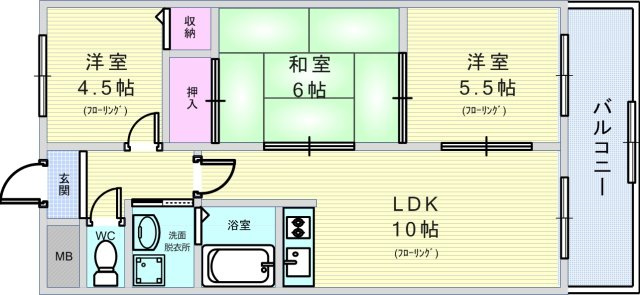 スカイハイツ緑地の間取り