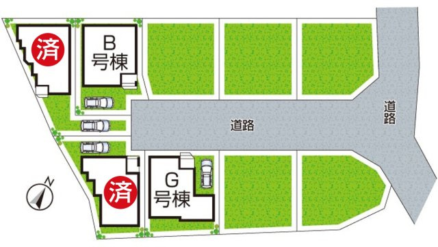 尼崎市田能　新築一戸建ての区画図|全9区画