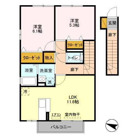 インペリアル野田　Ⅱの間取り