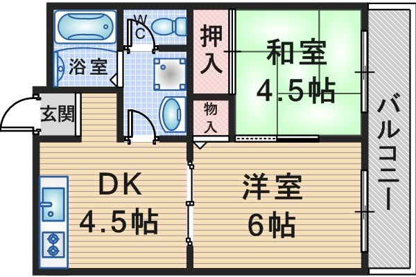 スリーエヌ豊中の間取り