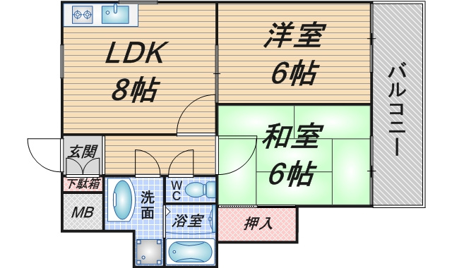 セランジュ豊中本町の間取り