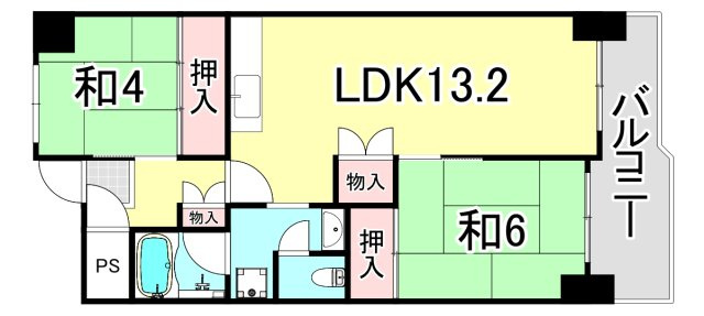 UR武庫川 23号棟の間取り