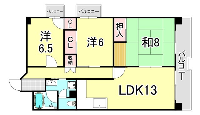 UR武庫川 17号棟の間取り