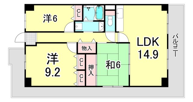 ヴィオレット宝塚の間取り